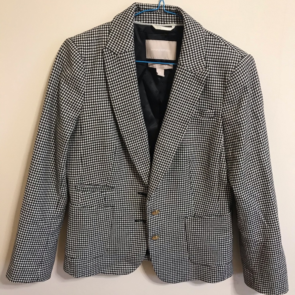 checkered print blazer